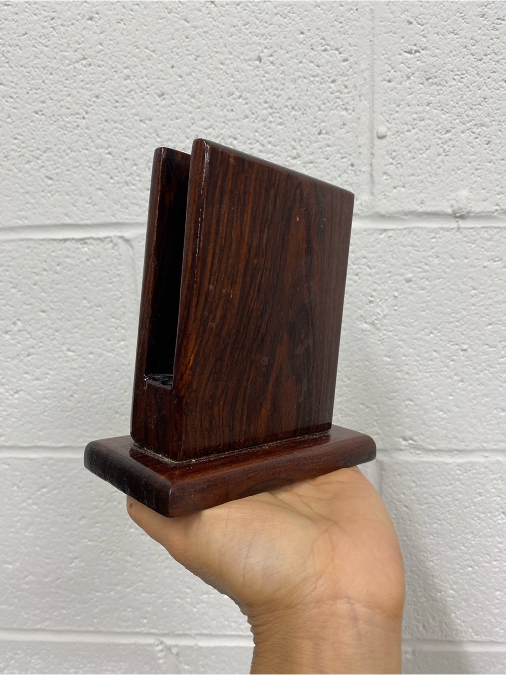 Vintage wooden mail holder - menu/ napkin holder - desk accessories